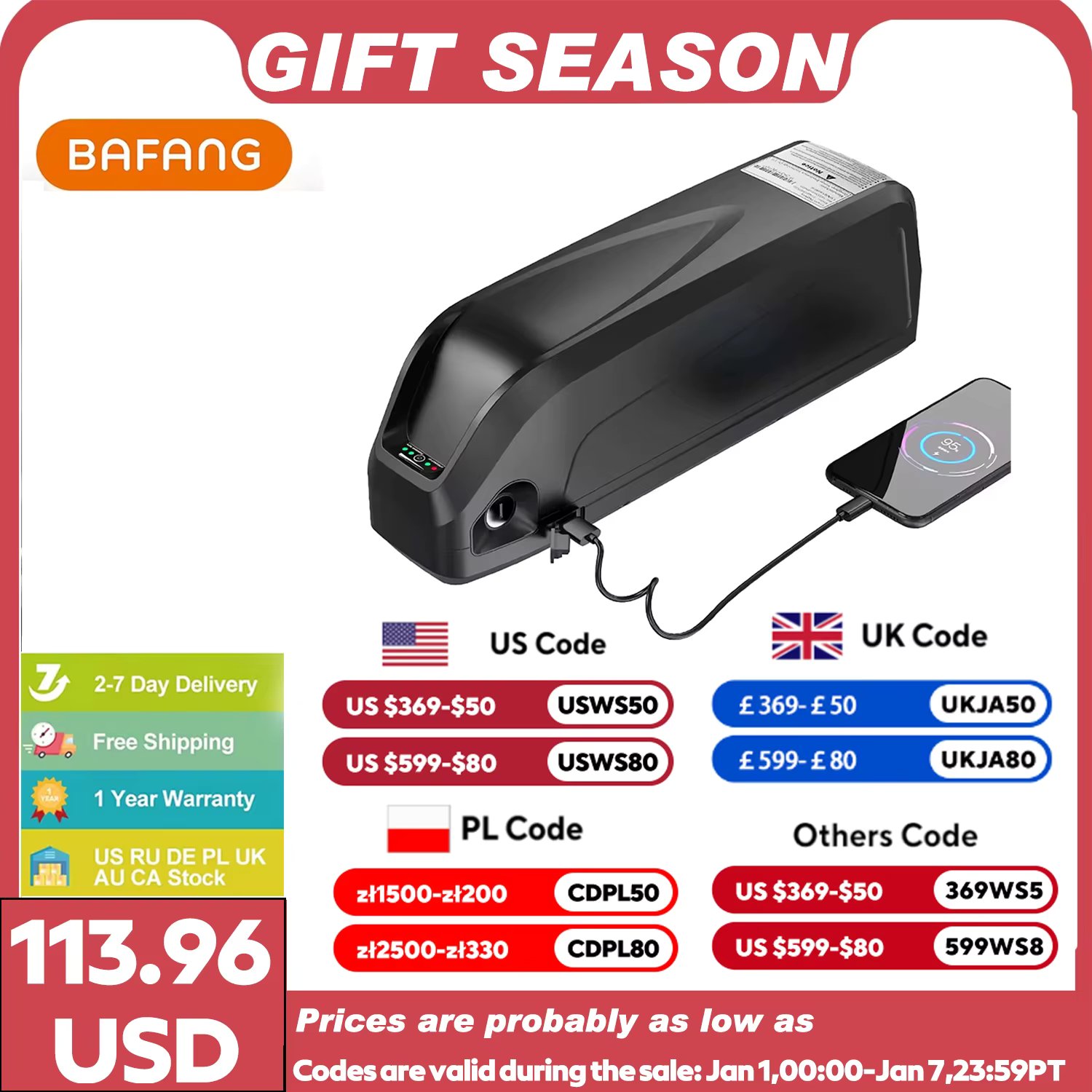 Original Ebike Battery 52V 48V 36V Hailong 18650 21700 Cell Lithium Battery Pack For BAFANG Tongsheng Motor Electric Bike Kit