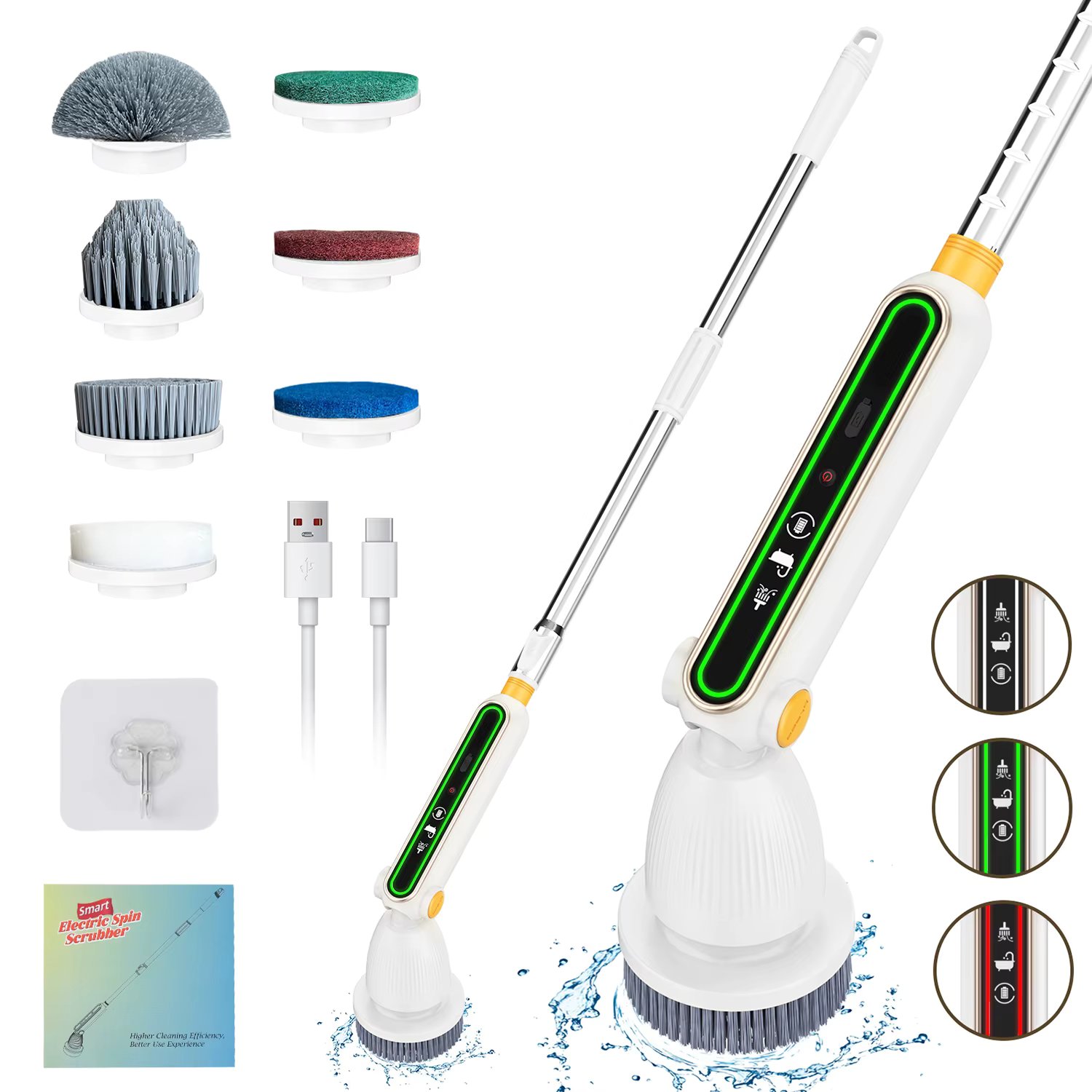 New Electric Cleaning Brush Multifunctional Household Wireless Rotatable Cleaning Brush For Bathroom Kitchen Windows Toilet