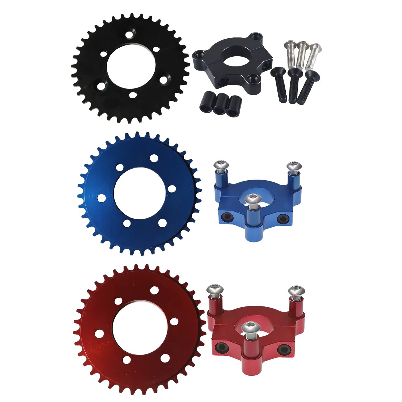 Black Blue Red 36T Sprocket Modified 1.5" Adapter Fit For 49cc 50cc 66cc 80cc Motorised Bicycle