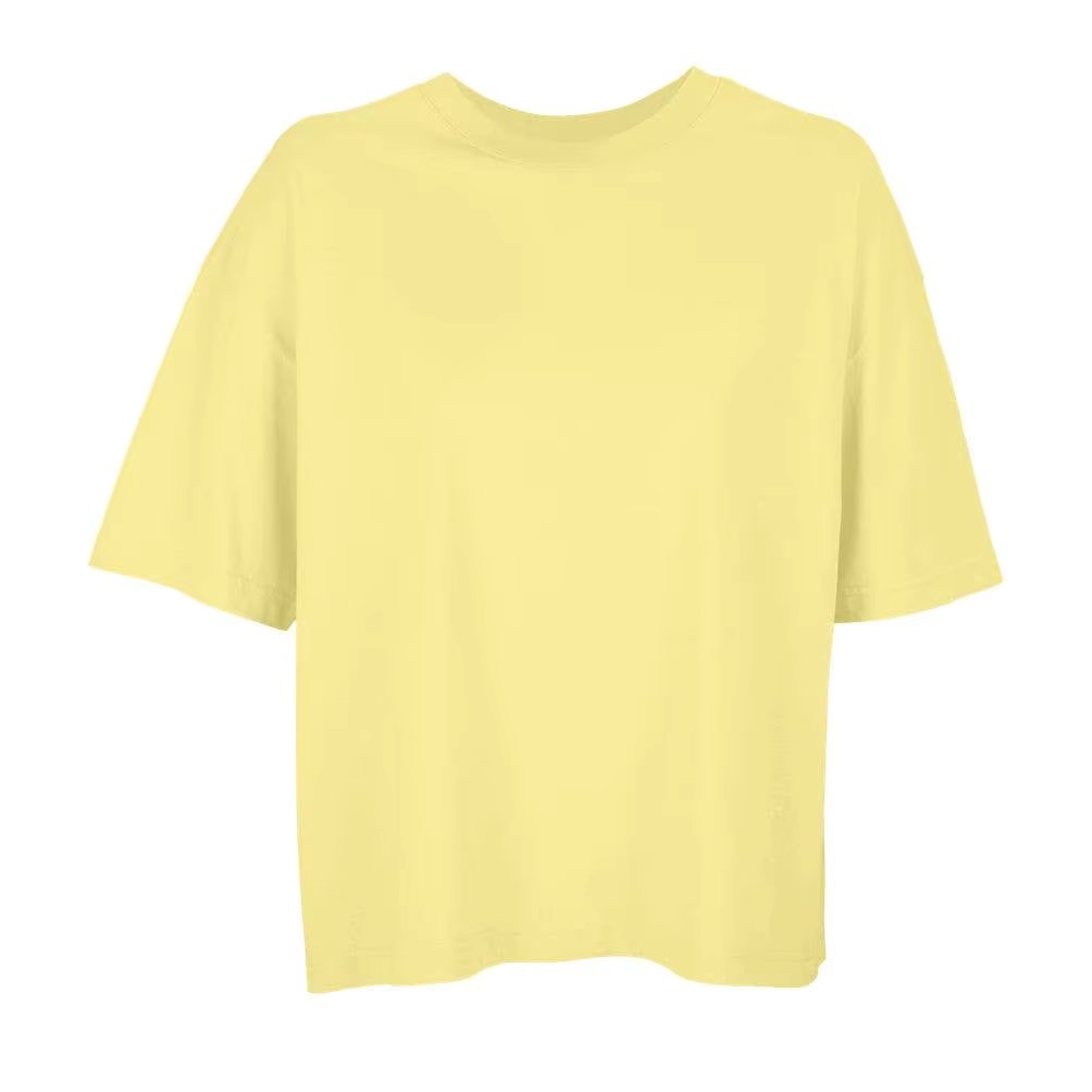 MARNAULA.BOXY WOMEN's Oversize t-shirt. Size = M,COLOR = light yellow
