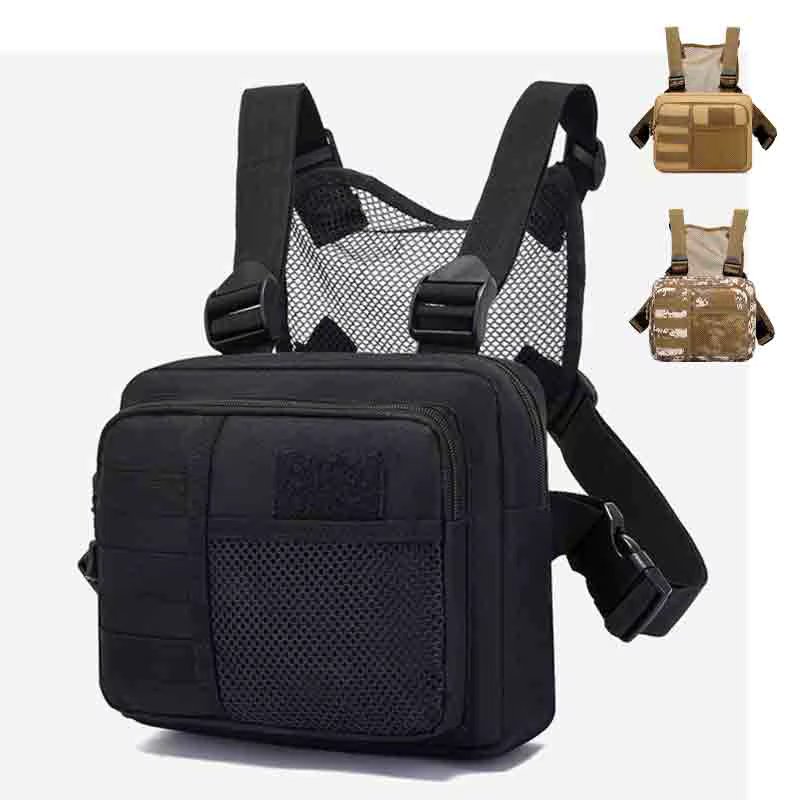 Tactical Chest Bag Hip Hop Streetwear Chest Rig Packs Molle Front Pack Vest Breathable Mesh Outdoor Hunting Combat Bag