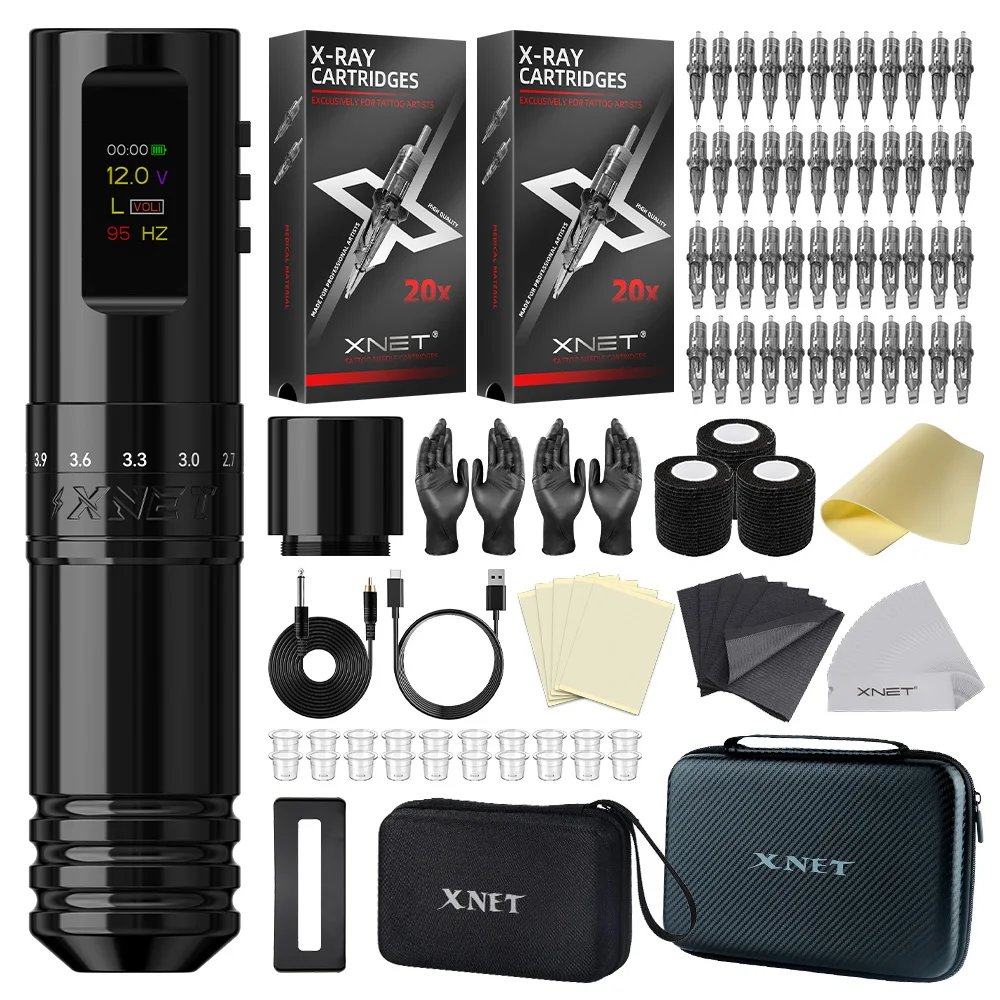 XNET Void Professional Wireless Tattoo Machine Pen Kit Adjustable Stroke 2.4-4.2 OLED Display Tattoo supplies For Tattoo Artists
