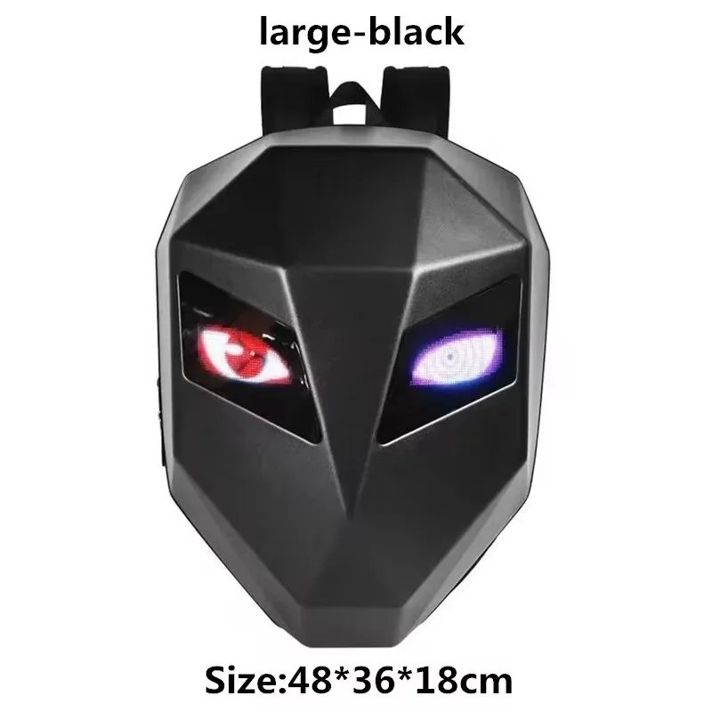 Knight Cycling LED Backpack with Eye Motorcycle Helmet Bluetooth APP Control Waterproof Hard Shell Laptops cool Bags LED Mochila