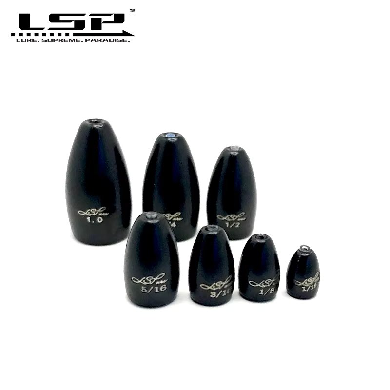 LSP Texas Rig Tungsten Sinker 1/16 - 1 Oz Bullet Bass Fishing Weight 1.8-28g Lure Accessories Fishing Goods For Winter Fishing