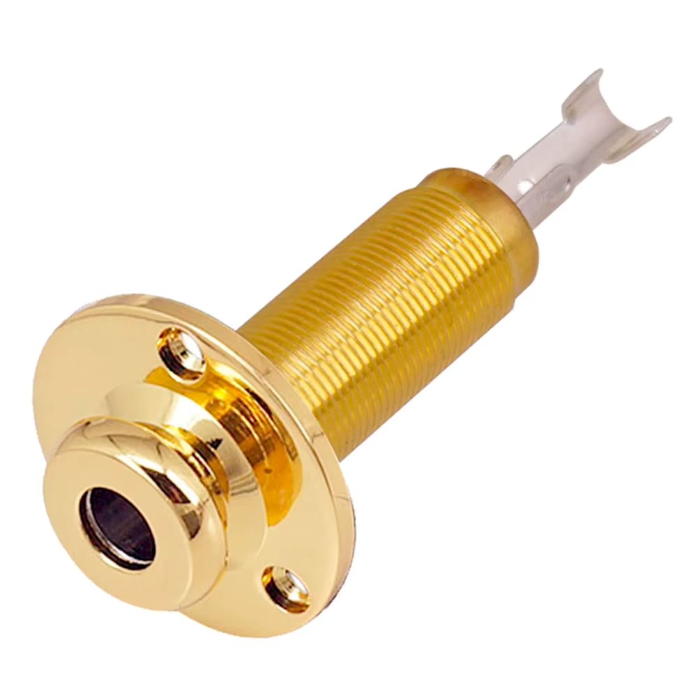 Socket Jack For Guitar Guitar, P10 Roller Socket, 1/4 Stereo Output, Golden 553