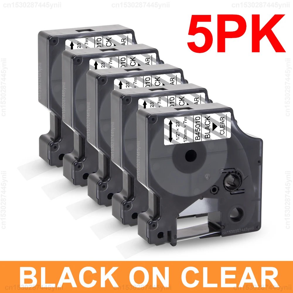 5PK Black on Clear