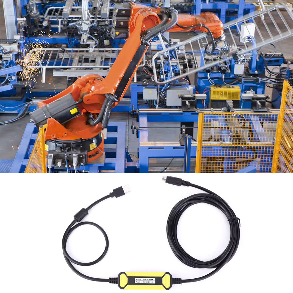 PLC Cable Programming Cable Fit for Mitsubishi FX1S/1N/2N/3U FX Series PLC USB-SC09-FX 2.5 Meters USB-SC09-FX Programming Cable