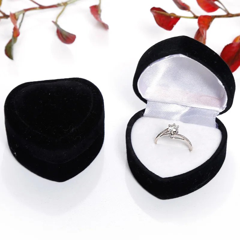 New Velvet Double Ring Box Wedding Diamond Ring Boxes Jewelry Display Organizer Proposal Engagement Ceremony Gifts Storage Cases