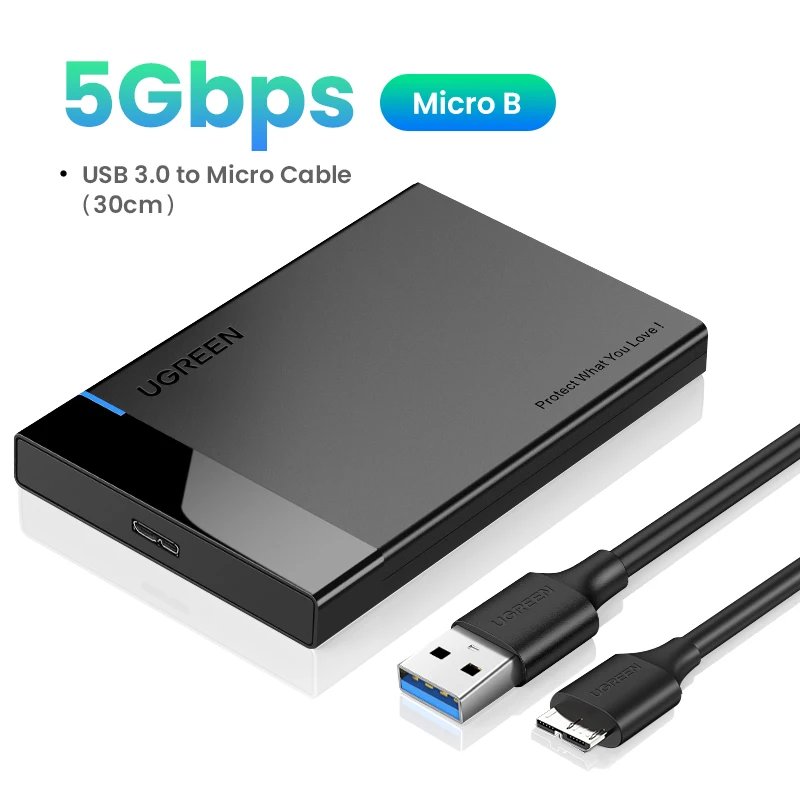 UGREEN HDD Case 2.5 USB C 2-IN-1 SATA to USB 3.1 Gen 2 6Gbps External Hard Disk SSD Case For Seagate Toshiba Fujitsu 2.5 HDD Box