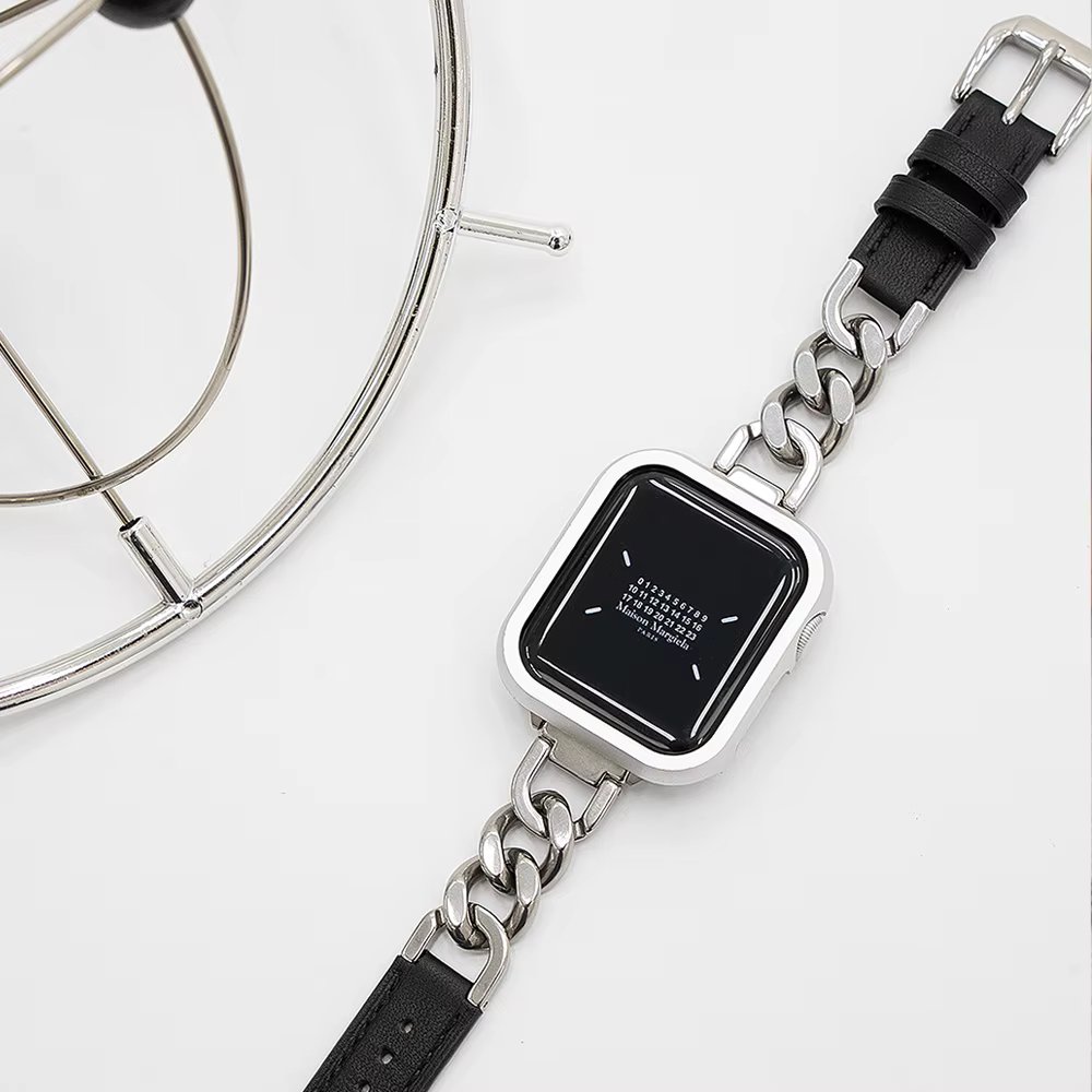 Entercorn Apple Watch Modern Slim chain leather metal leather leather strap band watch band