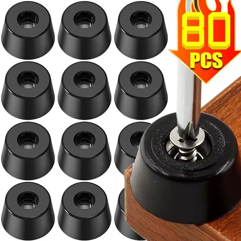 8/80Pcs Rubber Pads Floor Protectors Non-slip Cutting Board Furniture Bumper Gasket Table Chair Leg Cover Furniture Hardware Mat