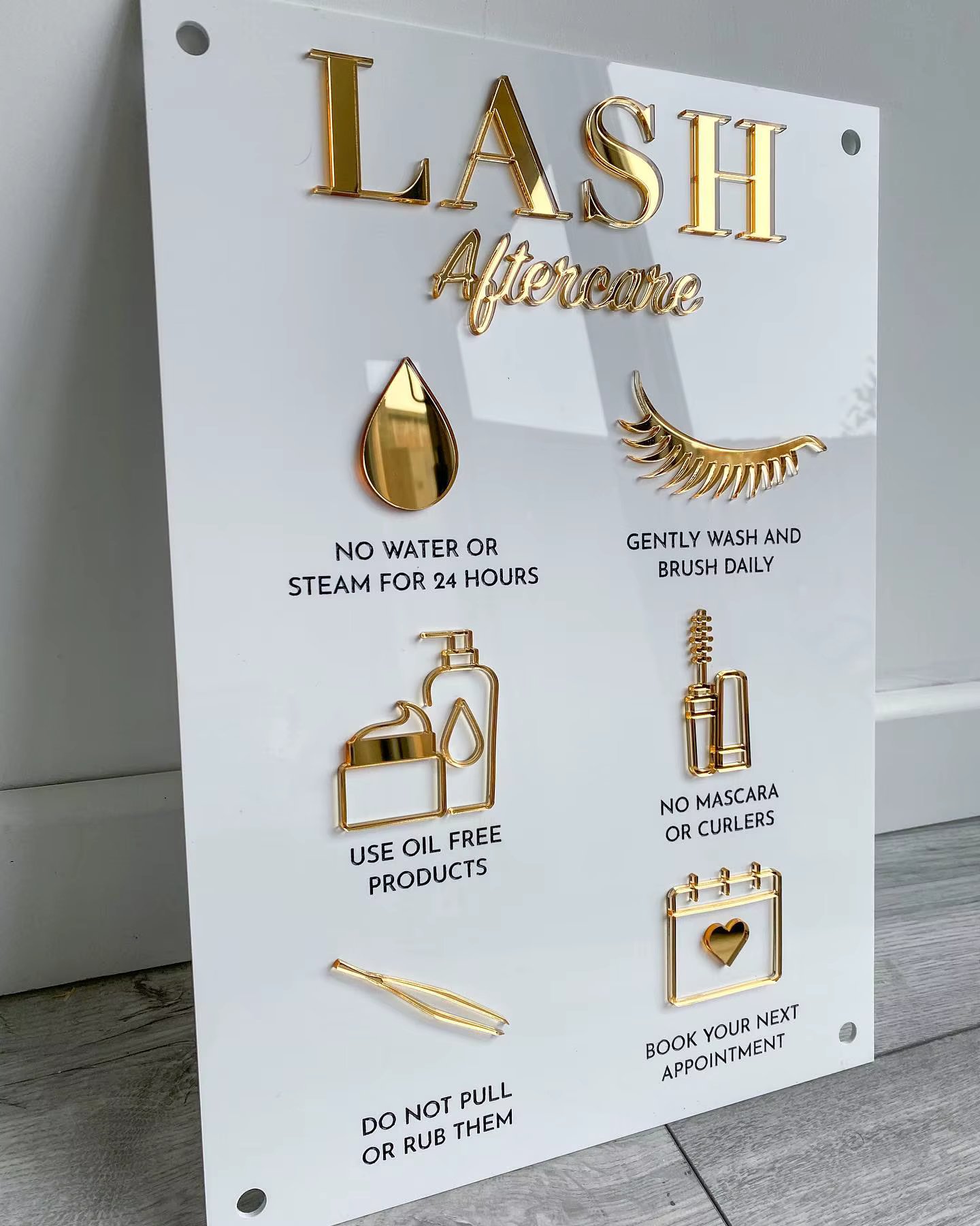 Facial Nail Lash Btox Tattoo Aftercare Advice Sign Acrylic Beauty Salon Aesthetic Decor Eyelash Care A3 AFTERCARE ADVICE SIGN