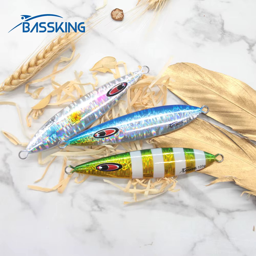 BASSKING Metal Slow Jigging Bait 60/80/100/160/200g Slow Jigging Bait Lures Isca Artificial Pesca Barbed Hooks Leurre Peche