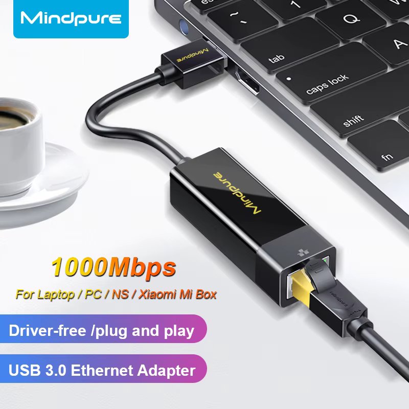 Mindpure USB 3.0 Ethernet Adapter 100/1000 Mbps Type-C to RJ45 Network Card Lan for Windows 10 PC Macbook Xiaomi Laptop Internet