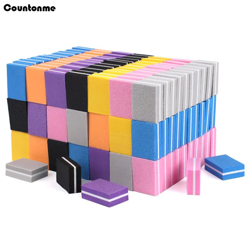 100pcs Mini Nail File 100/180 Disposable Nail Buffer Block Sponge Women Manicure Tool Nail Polish UV Gel Lime a Ongle Wholesale