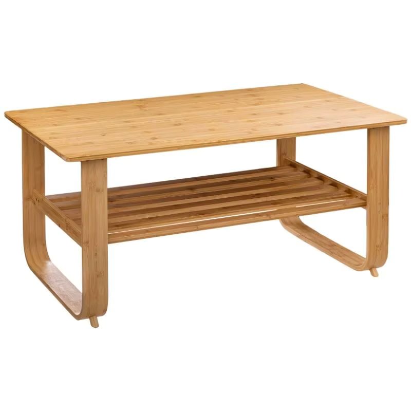 Miroytengo light oak bamboo coffee table 100x57 Cm