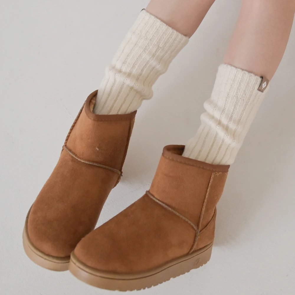 Ribbed Wool Socks_Ivory