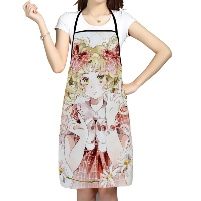Candy Candy Anime Girl Oxford Fabric Apron For Men Women Bibs Home Cooking Baking Cleaning Aprons Kitchen Accessory 0506