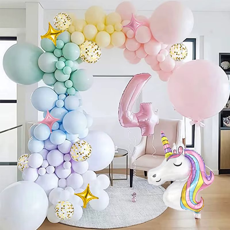 Pastel Balloon Garland Kit Unicorn Birthday Theme Party Balloon for Wedding Girl Birthday Baby Shower Party Decorations