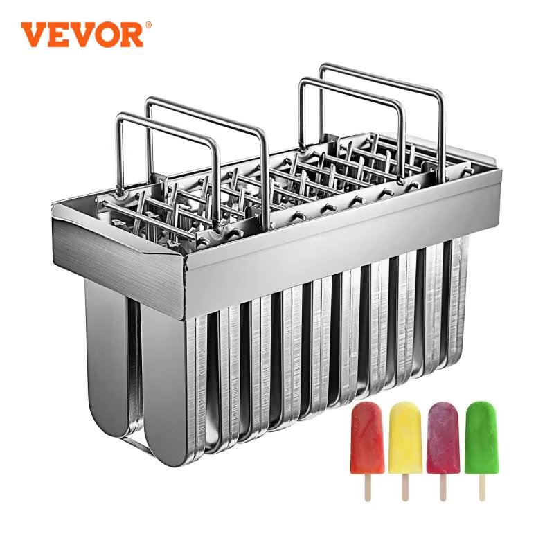 VEVOR 20 Pcs Ice Cream Stick Mold Food-Grade Stainless Steel Lolly Popsicle Pop Holder Durable Healthy Efficient Commercial Home