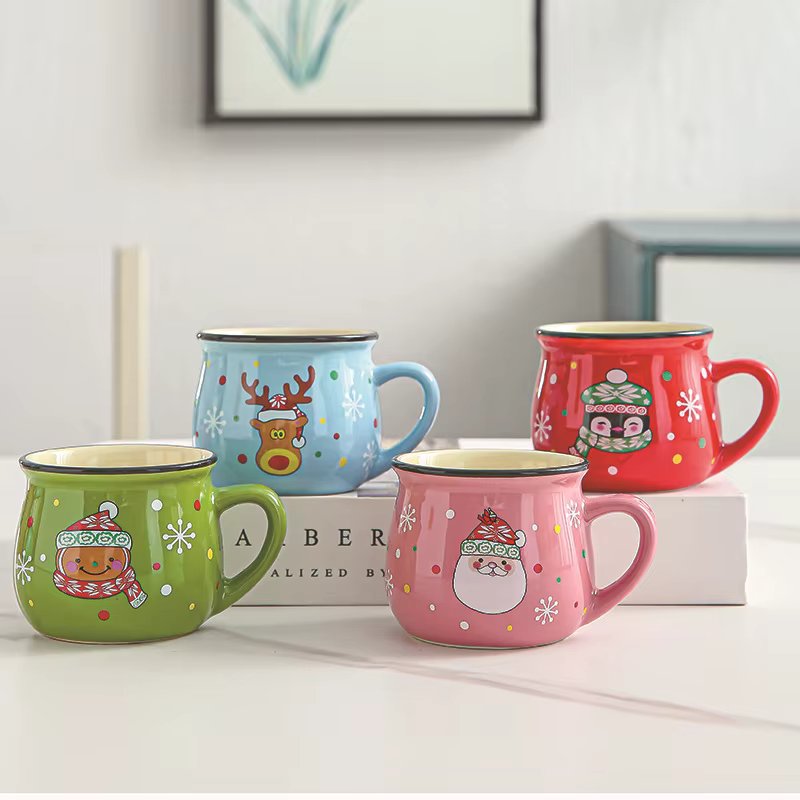 Ceramic Christmas Mug Cartoon Santa Mousse Cup Coffee Cup For Office Home Baking Dessert Breakfast Milk Mug For Kids Xmas Gift