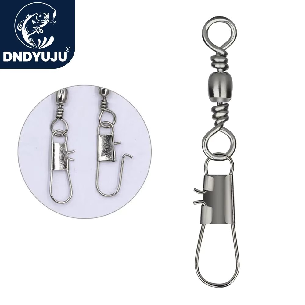DNDYUJU 10-100pcs Carbon Steel Pike Fishing Barrel Bearing Rolling Swivel Pin Fishhook Lure Connector FishingAccessories Tackle