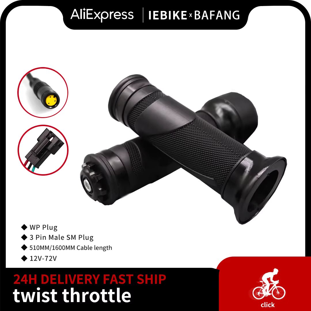 Electric Bike Scooter Twist Throttle Speed Control Handle Thumb Throttle 24V/36V/48V/60V/72V Electric Bicycle Accessories 160CM