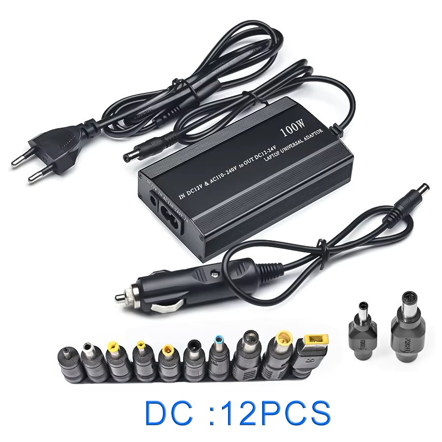 Universal 100W AC DC 12V Switching Adjustable Power Supply Adapter Charger Notebook Transformer 15V 16V 18V 19V 20V 24V Adaptor