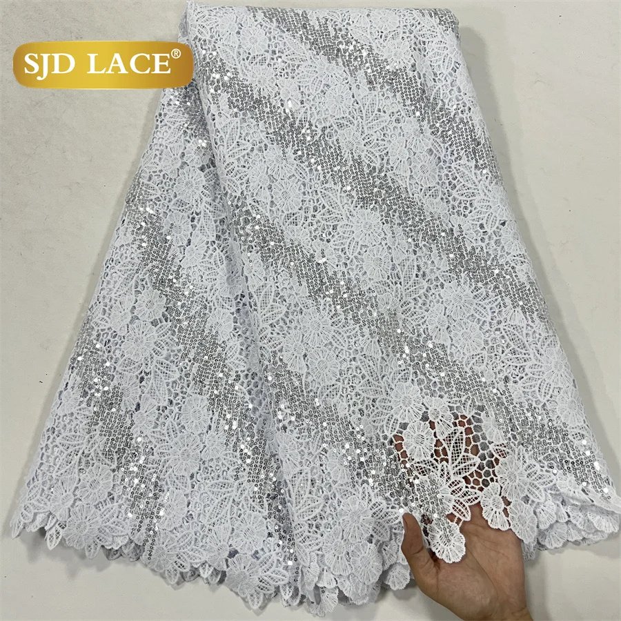 6White Sequins Lace