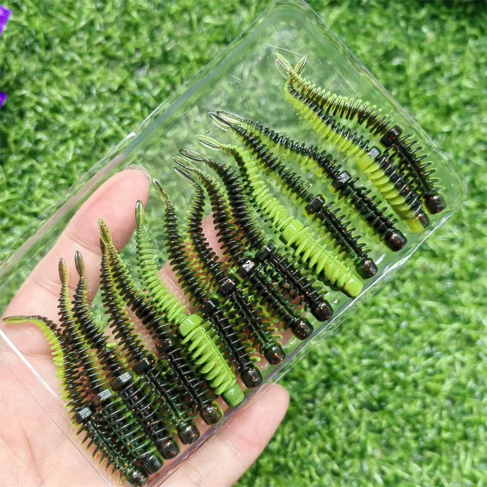 15PCS Soft Bait 75mm/1.8g Fishing Lures Worms TPE Soft Lures Suitable for Bass Fishing Texas Rigs Carolina Rigs Neko Rigs