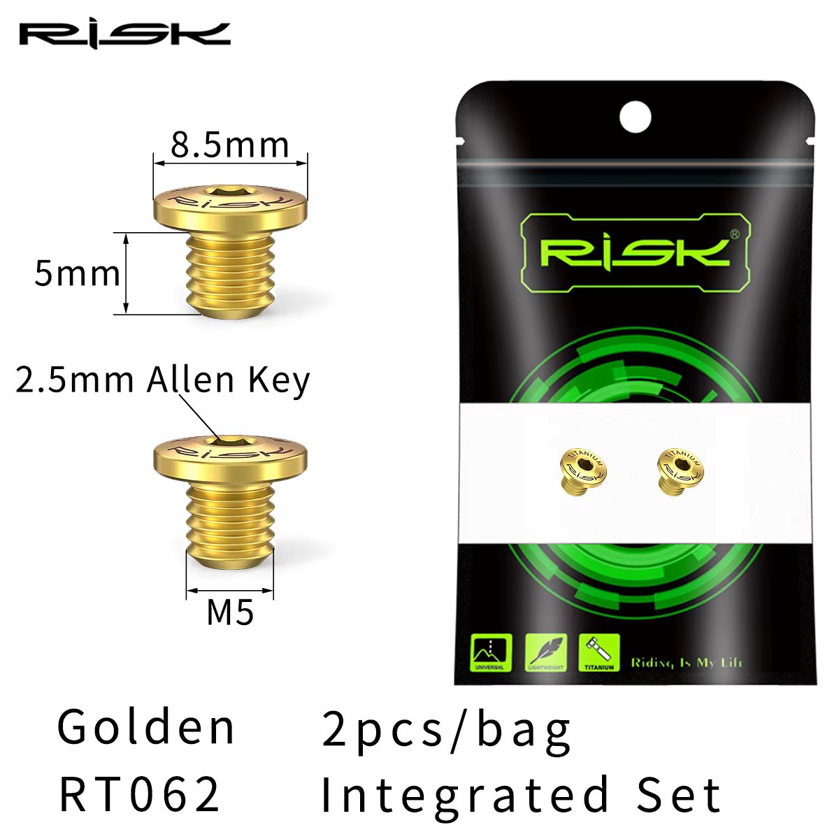 2pcs Golden