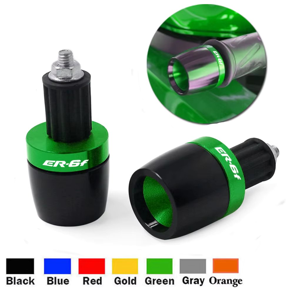 For Kawasaki ER-6F ER6F ER 6F 7/8"22mm Motorcycle Handlebar Grips Ends Universal Handle Bar Counterweight Cap Plug Cover Slider