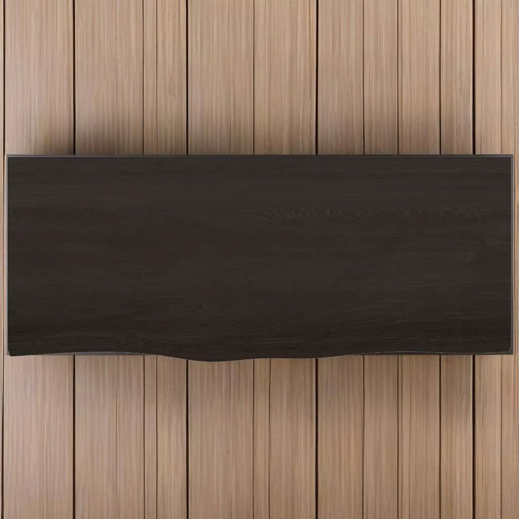 Dark Brown Solid Oak Wall Shelf 100x40x(2-6) cm - Treated Wood for Home Decor