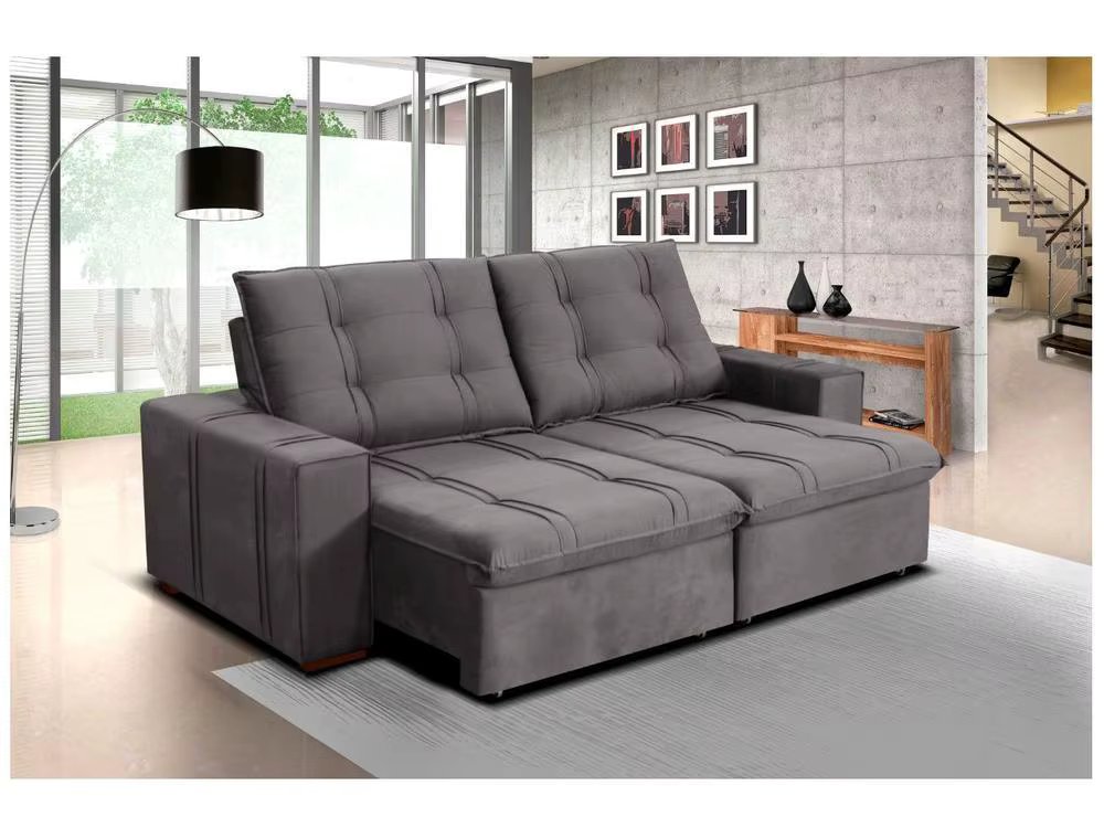 Retractable Sofa Reclining 4 Seas Velvet Joly Bipartite Tallinn Plus Blue Gratles