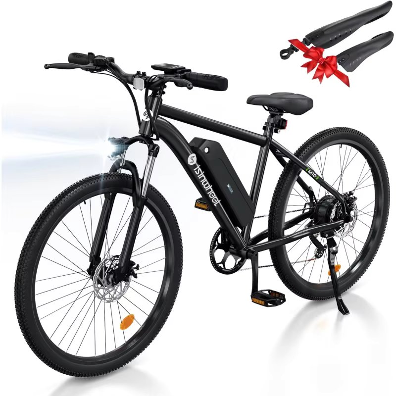 Qisinwheel M10 Adult 500W, 26" Commuting Electric Mountain Bike 20MPH Max Range 55  Miles, Removable Battery, P