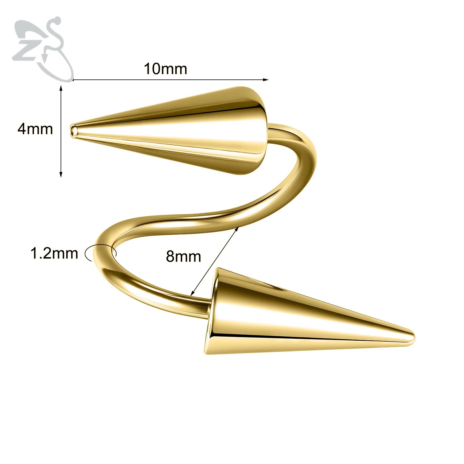 Gold-8X4X10mm