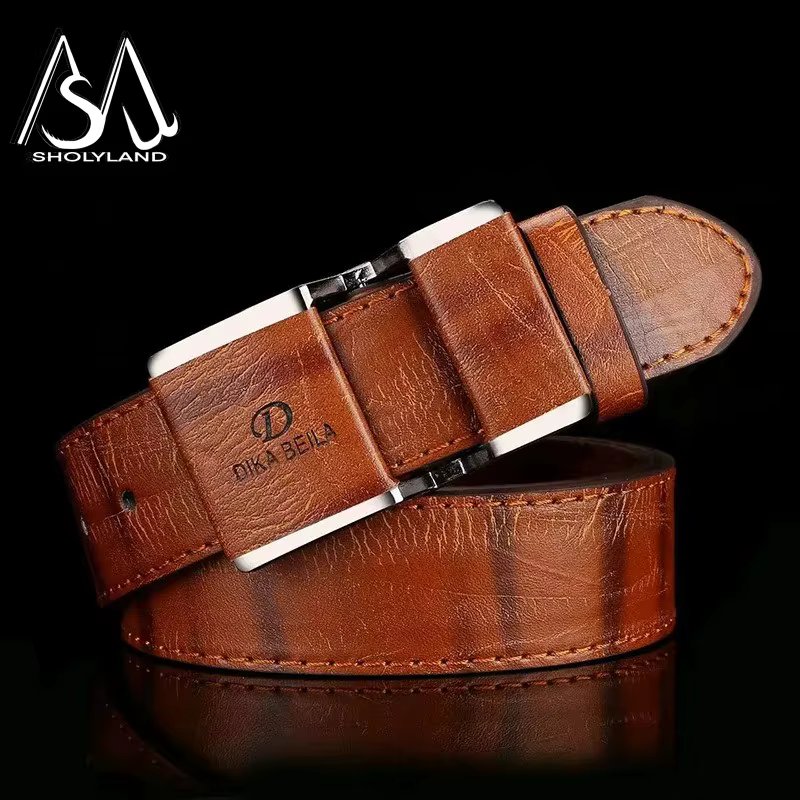 Hot Selling New Trendy Slim Fit Men's Smooth Buckle Classic Business Casual Belt Fashionable Simple and Versatile Men's Belt