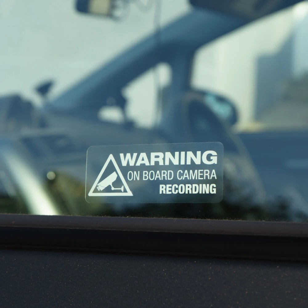 1PC Vinyl Warning On Board Camera Recording Window Truck Auto Vinyl Sticker Decor Car Styling Decoration Tools Accessories
