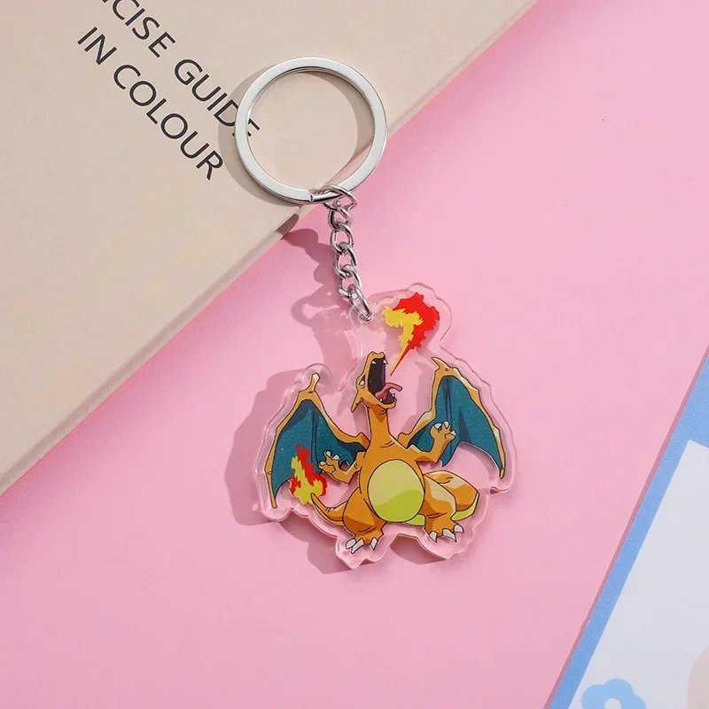 Pokemon Pikachu Keychain Anime Action Figure Toy Kawaii Cartoon Fashion Charmander Psyduck Doll Keyring Car Bag Pendant Kid Gift