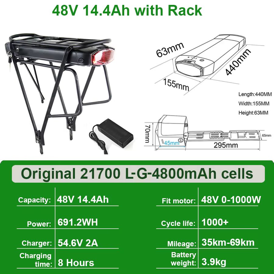 48V14Ah with Rack