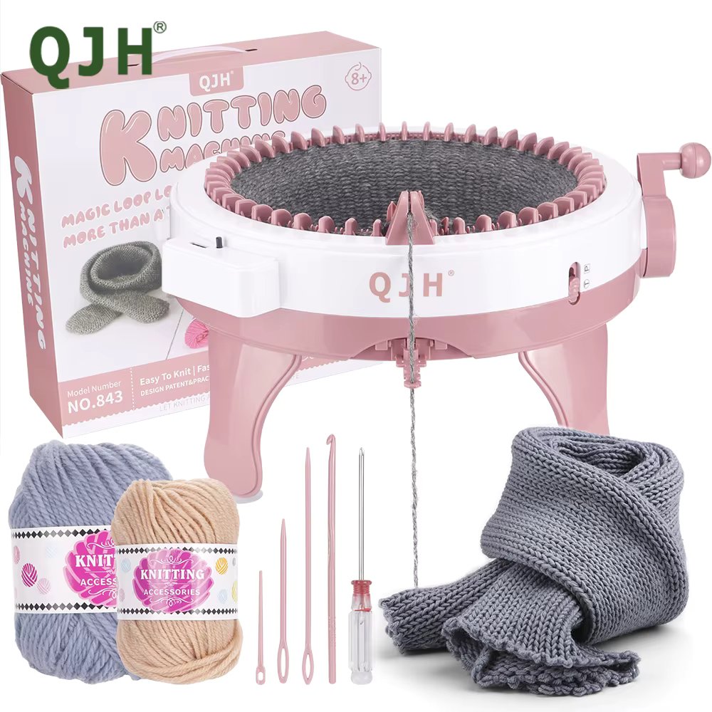 QJH 48-Needle Knitting Machine Kit | Portable, Easy-to-Use DIY Loom for Scarves, Hats, Gloves More DIY Smart Hand Weaving Machin