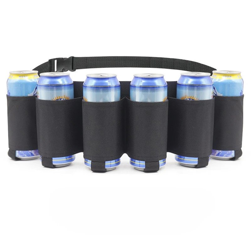 Beer Belt Holster, Beer Soda Bottle Holder Belts, Drink Can Holder, Adjustable Waist Pack Bag, Holds 6 Cans, Perfect for Parties