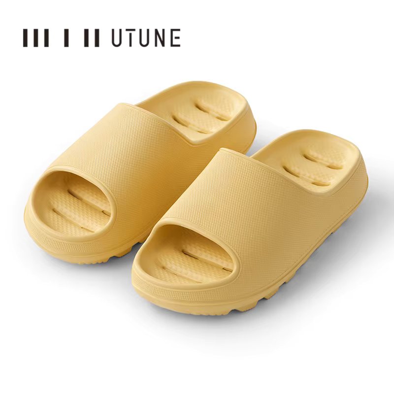 UTUNE Women Slippers Bathroom Summer Indoor Home Slides Leaking Household Bath Slipper Men Fast Leak Platform Sandals Green