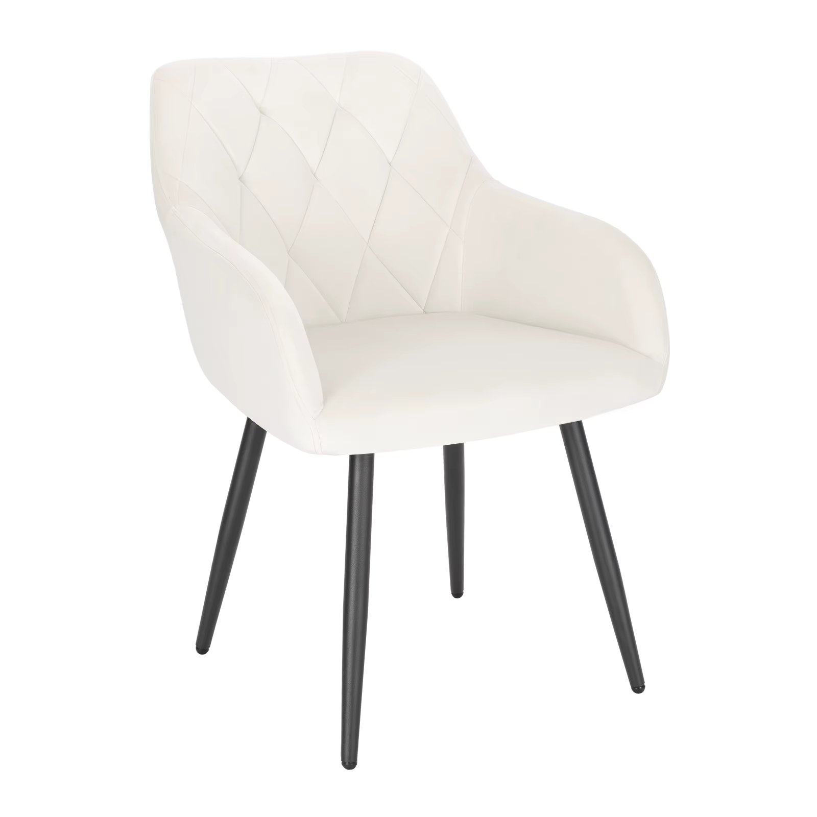 1PC Velvet Dining Armchair Upholstered Seat with Armrests Backrest Scandinavian Chair for Kitchen Living Room Bedroom Home