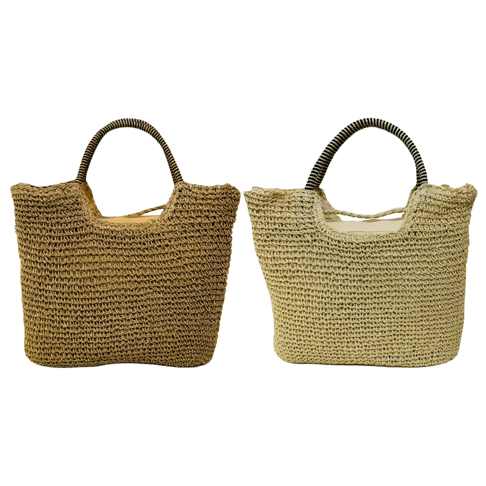 Bolsa De Palha Trançada Tiracolo Praia Piscina Elegante Verão