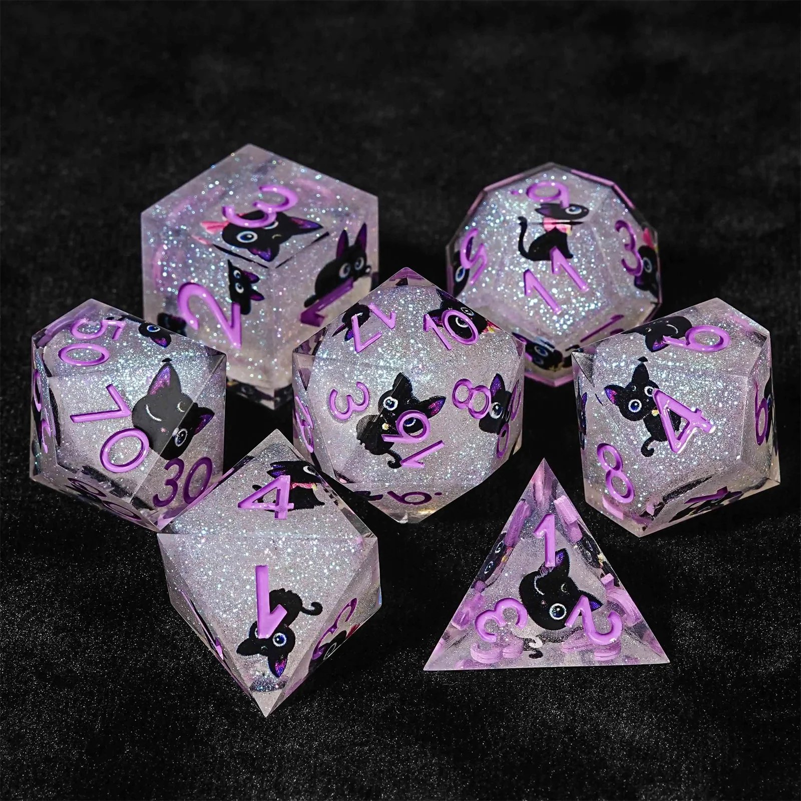 7pcs Purple BlackCat