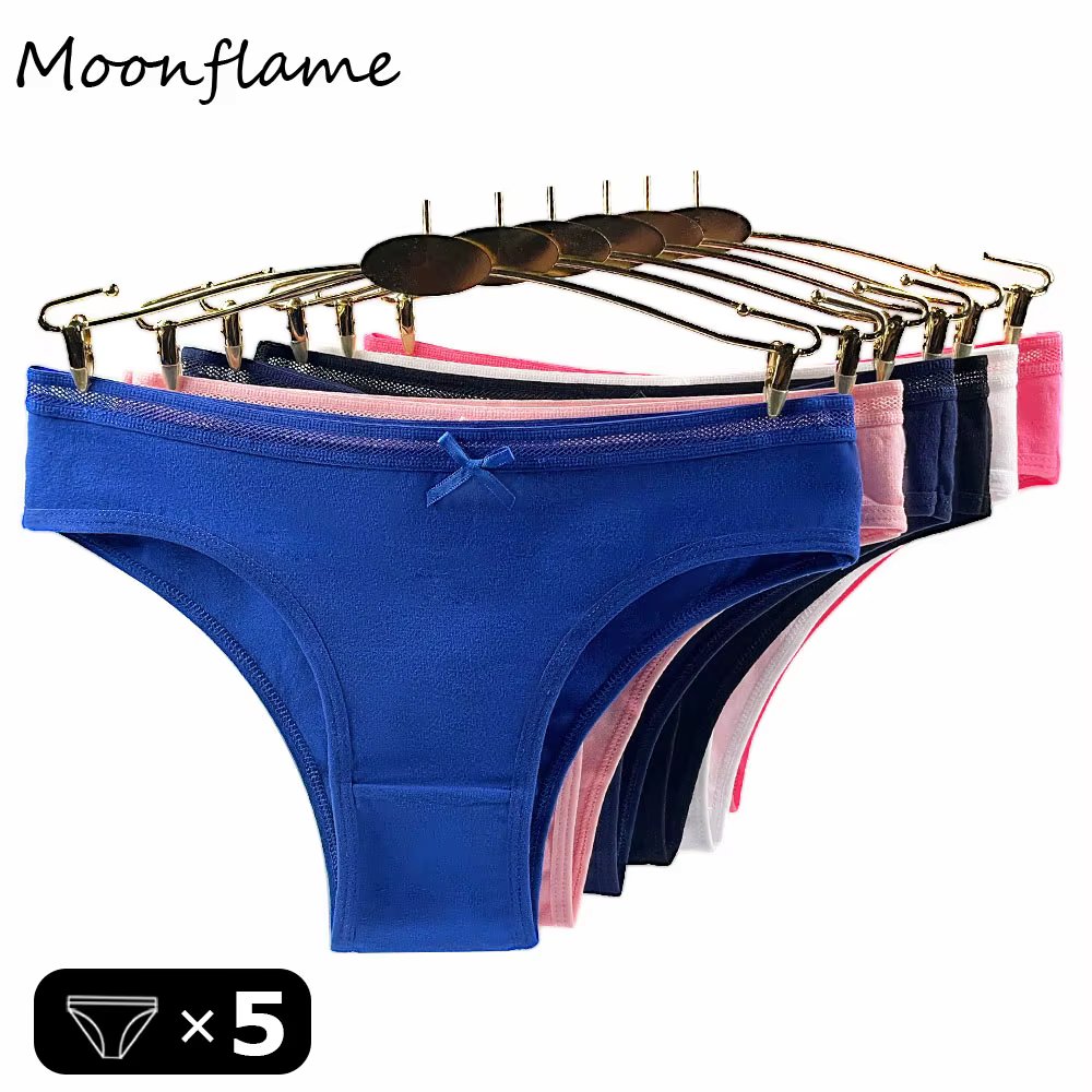 MOONFLAME 5 pcs/lot New Arrival Low Rise Comfortable Women Panties Cotton Briefs