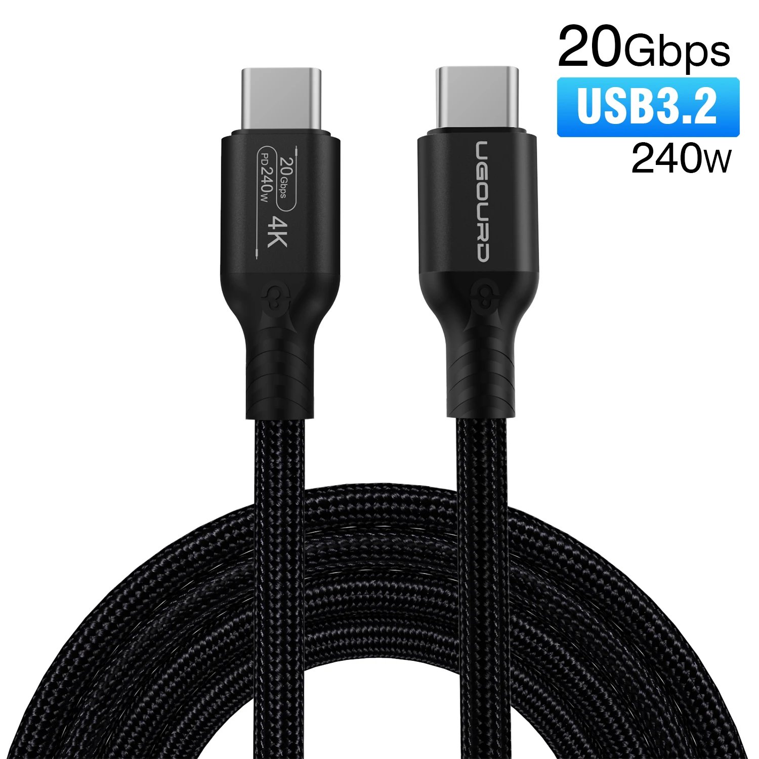USB3.2 Gen2 20Gbps Type C to Type C Cable 240W Fast Charging Cord USB C SSD Hard Disk Cable USB3 5m max for MacBook Pro iPad Pro