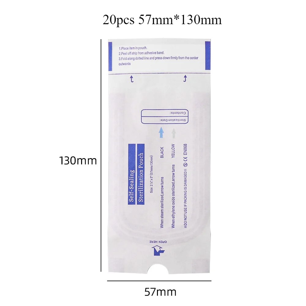 20/50pcs/bag Self-sealing Sterilization Pouches Bags 4 Sizes Medical-grade Bag Disposable Nail Art Tattoo Accessories Supplies