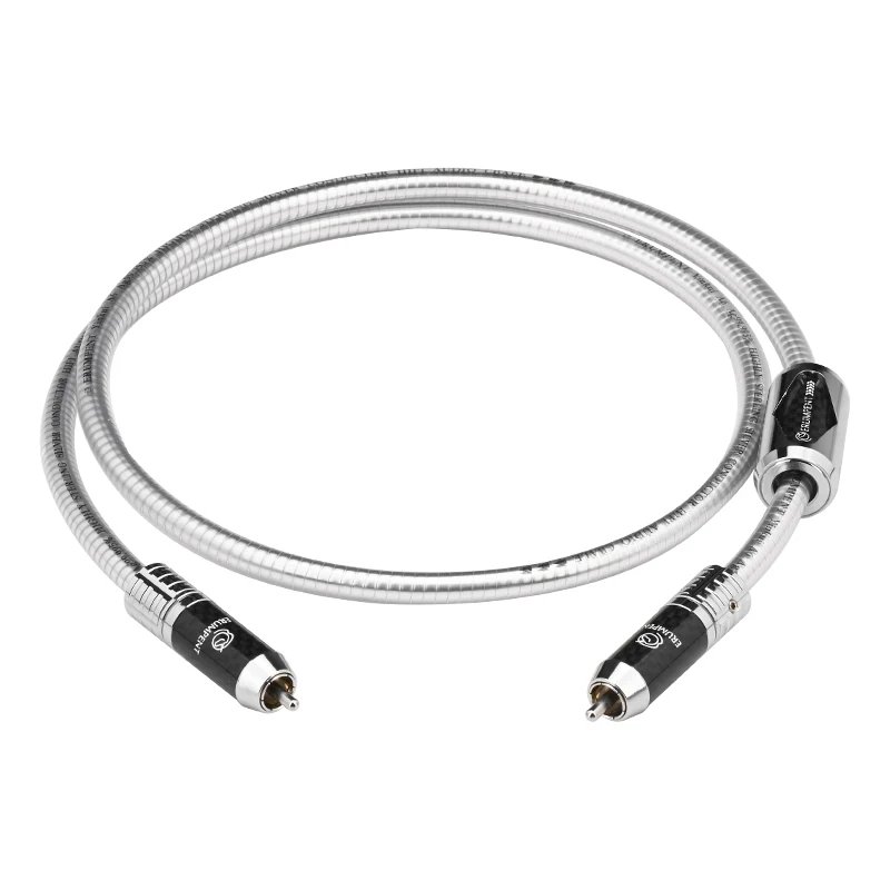 ERUMPENT 75Ohms Sterling Silver Professional RCA Digital Coaxial Cable Self-locking RCA Audio Cable for DAC Home Theater TV